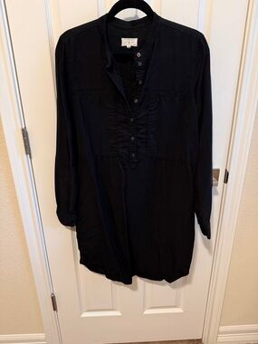 Lou & Grey Black Midi Shirt Dress